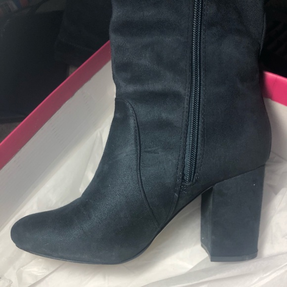 Shoe Dazzle Shoes - Shoedazzle Rozena Thigh High Boots in Slate Blue